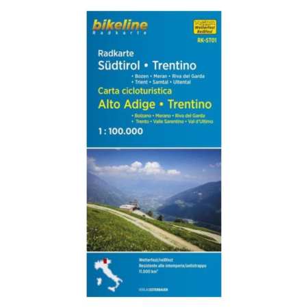 Dél-Tirol, Trentino kerékpáros térkép, Südtirol, Trentino