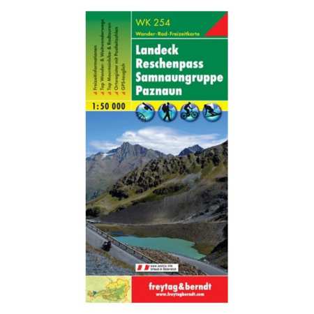 Landeck, Reschenspass, Samnaungruppe, Paznaun turistatérkép